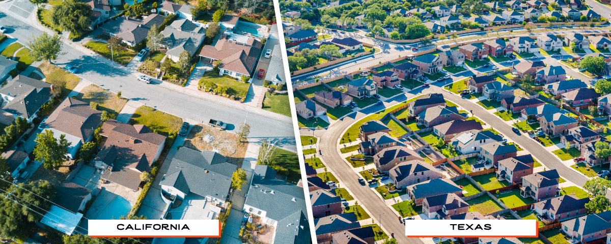 california vs texas neighborhoods