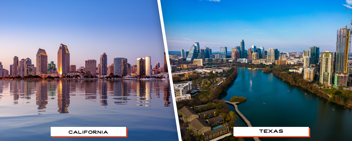 economic reasons moving from california to texas