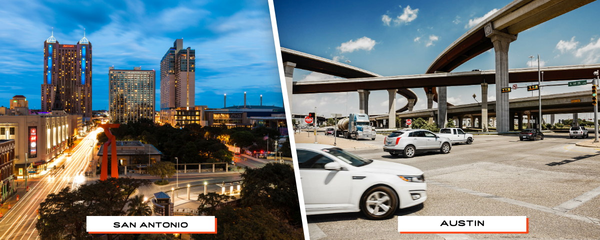 transporation in san antonio vs austin
