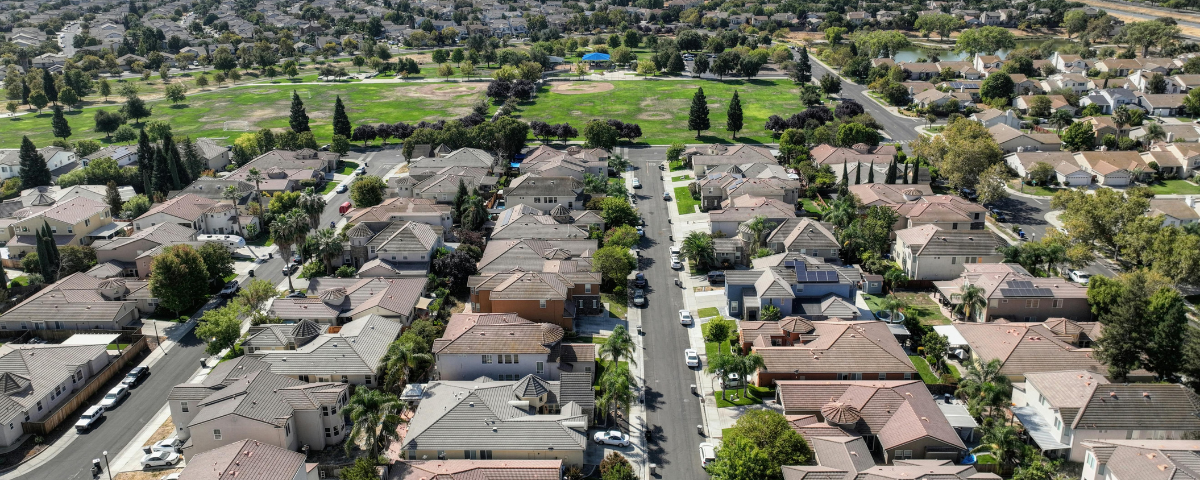 aerial view of a neighborhood