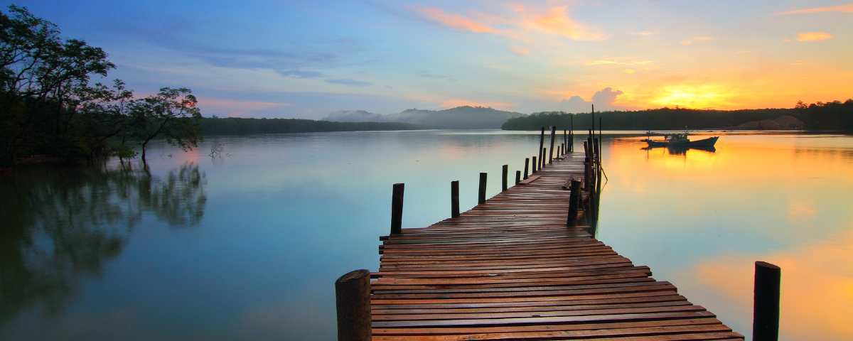image of a lake at sunset