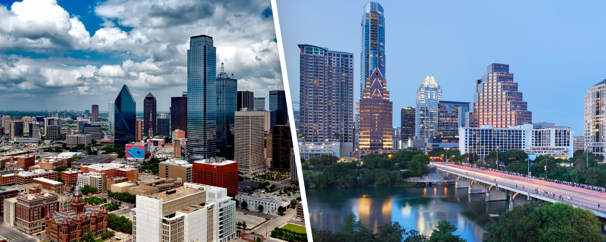 texas skyline in different cities