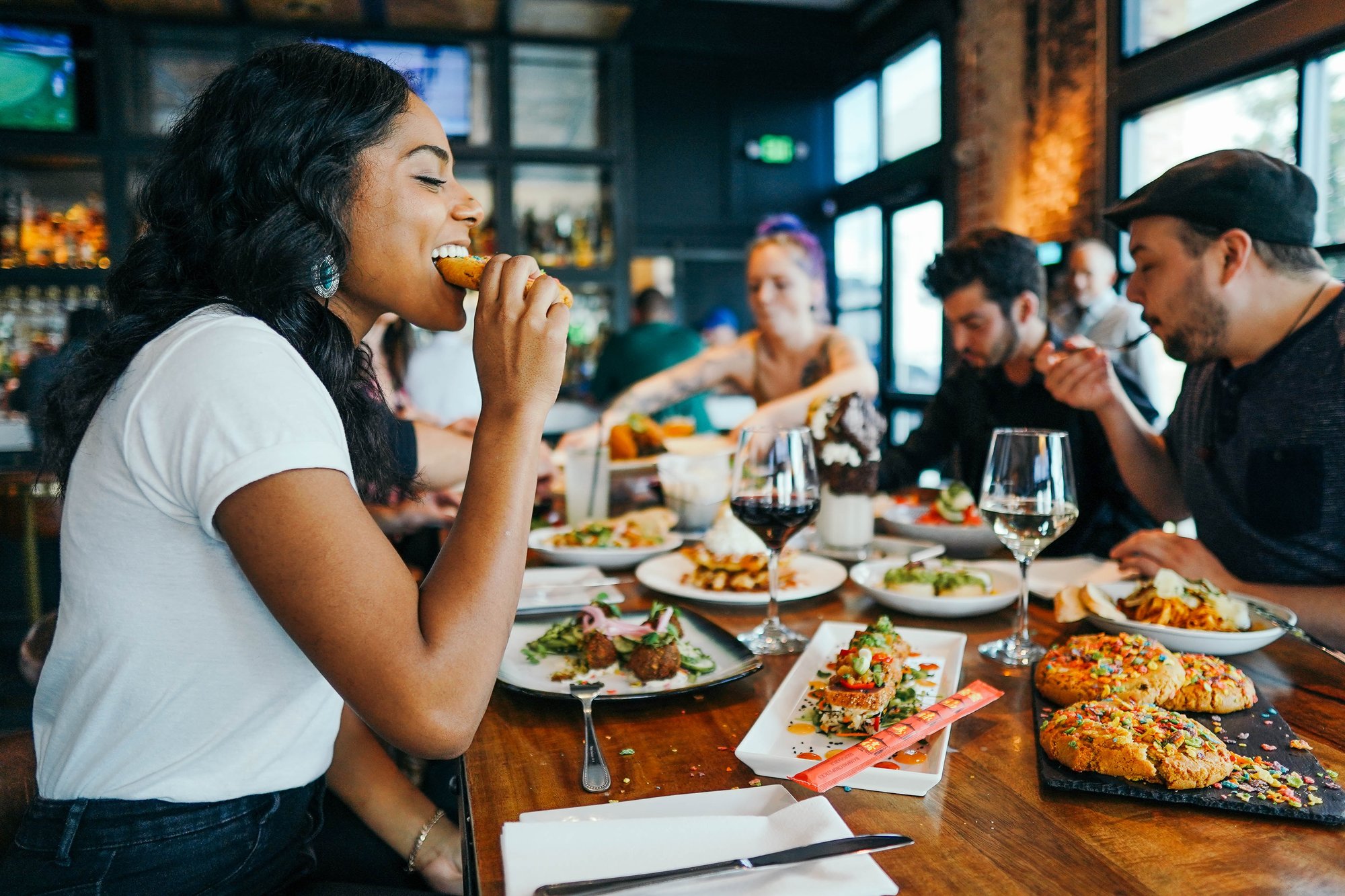 person eating in a restaurant