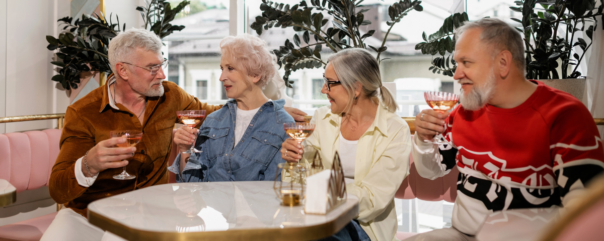 retired people gathering in a restaurant